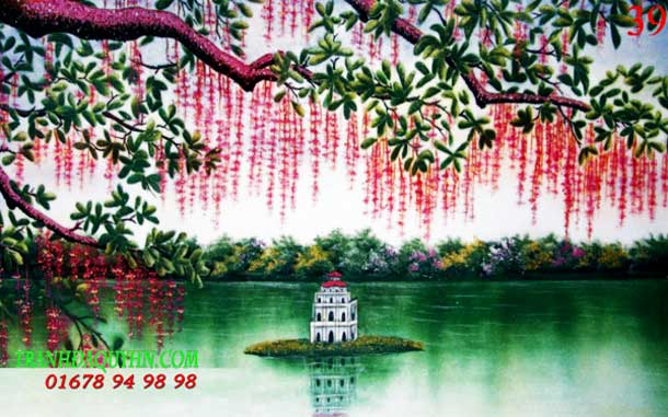 Tranh đá quý phong cảnh hồ gươm HG4 giá 3.250.000 vnđ