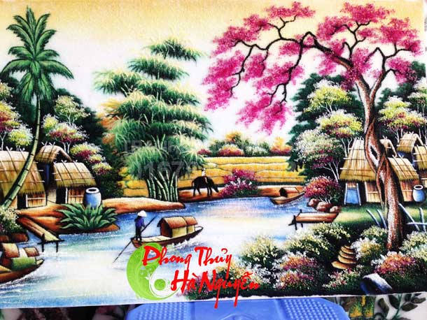 Tranh đá quý phong cảnh làng quê PCLQ23 giá 3.250.000 vnđ