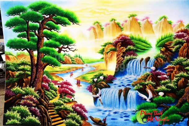 Tranh đá quý phong cảnh non nước NN14 giá 2.250.000 vnđ