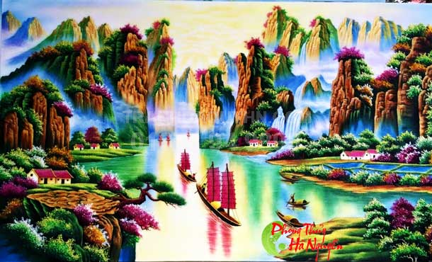 Tranh đá quý phong cảnh non nước NN8 giá 5.700.000 vnđ