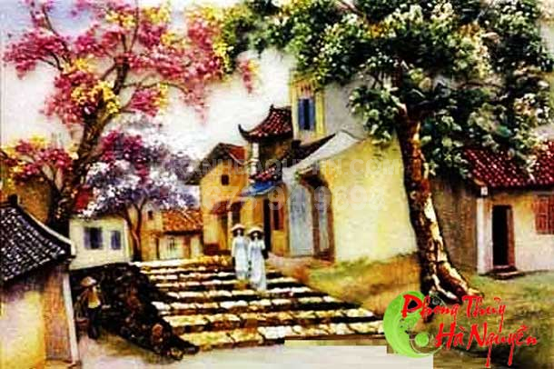 Tranh đá quý phong cảnh phố cổ PC1 giá 1.250.000 vnđ
