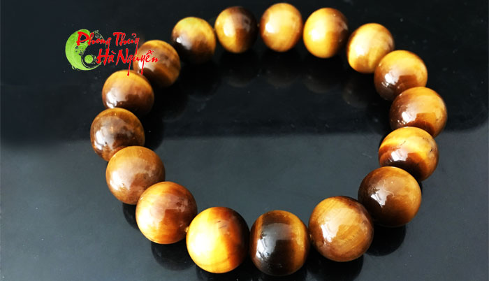 vòng tay đá mắt hổ nâu 12 ly cao cấp