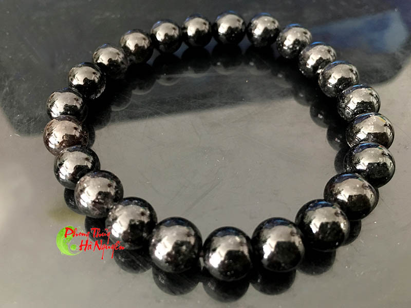 vòng tay đá thạch anh tóc đen 8 ly