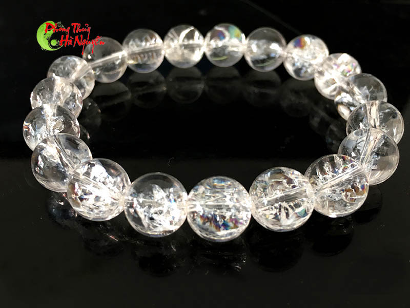 vòng tay đá thạch anh trắng ánh hào quang