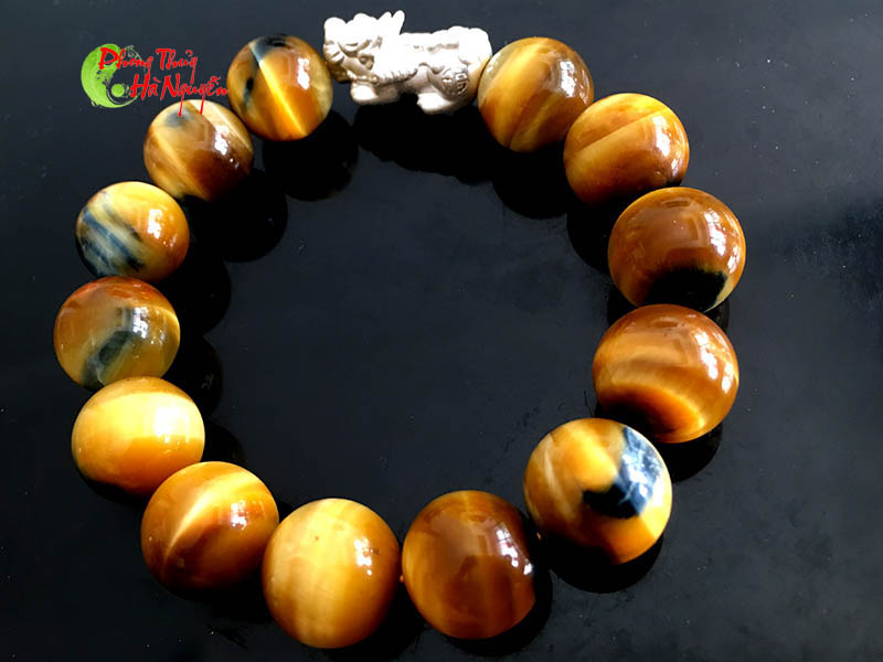 vòng tay đá mắt chim ưng mix bạc tỳ hưu
