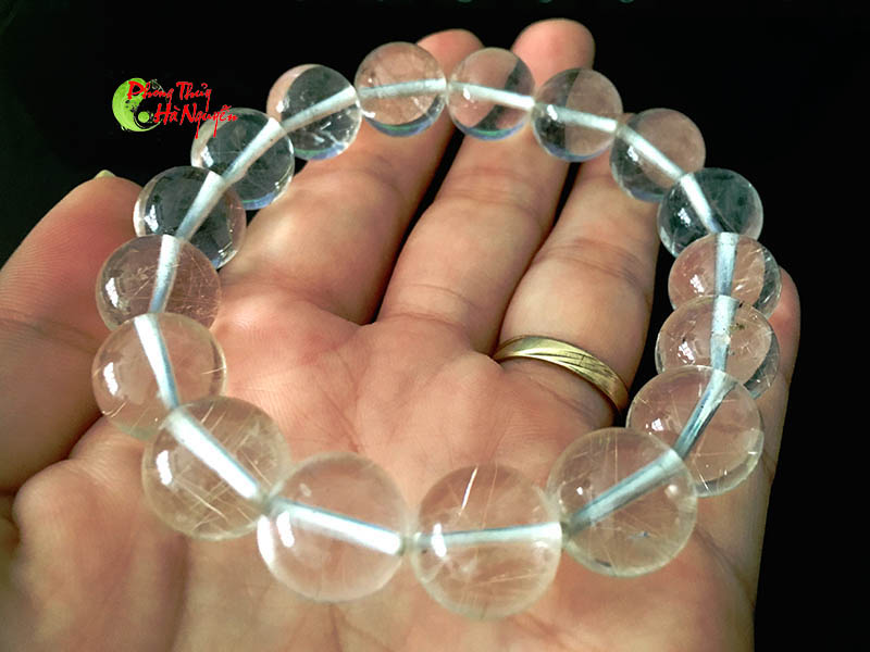 vòng phong thủy thạch anh tóc trắng