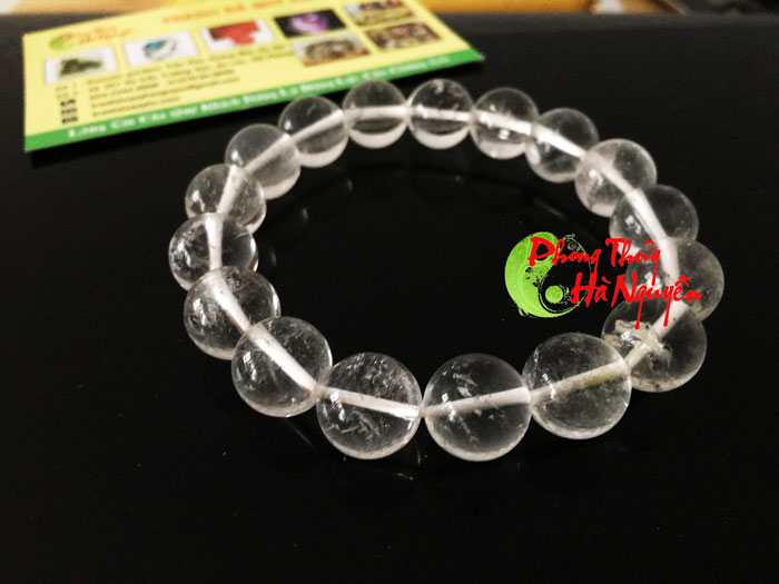 vòng tay đá thạch anh trắng 12  ly