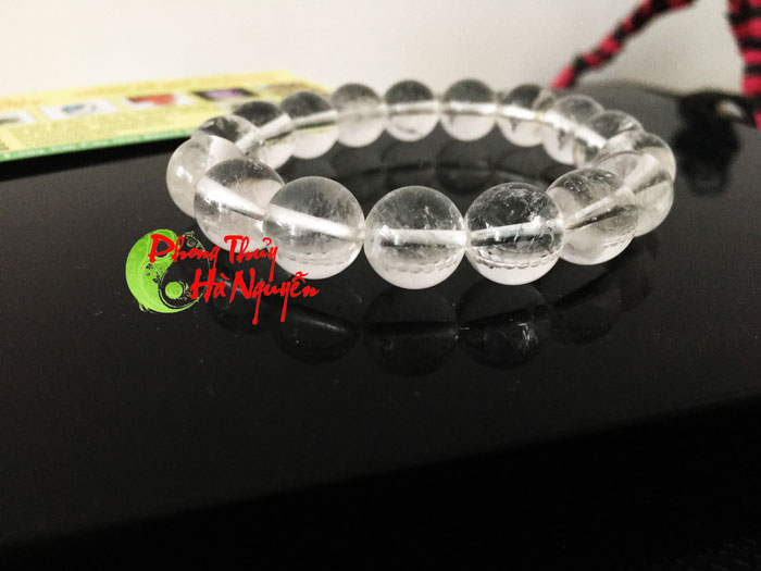 vòng tay đá thạch anh trắng 12  ly