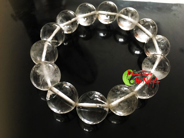 vòng tay đá thạch anh trắng 16 ly tự nhiên