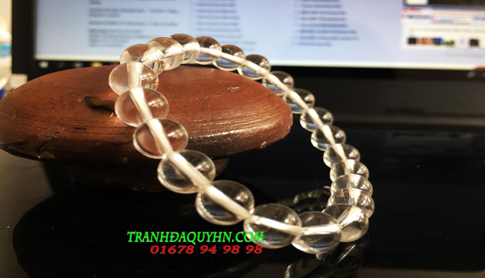 vòng tay đá thạch anh trắng trong 8 ly