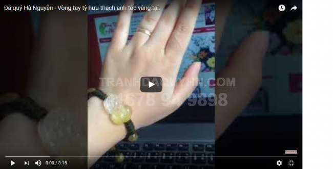 vòng tay tỳ hưu thạch anh tóc vàng - đá quý hà nguyễn